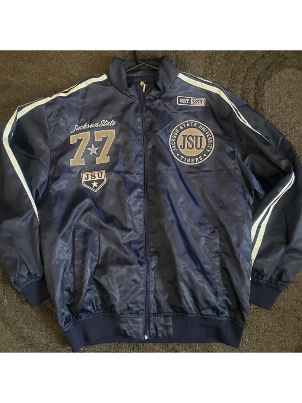 Big Boy Gear Jackson State University Tigers Full Zip Jacket Size 2XL Blue White